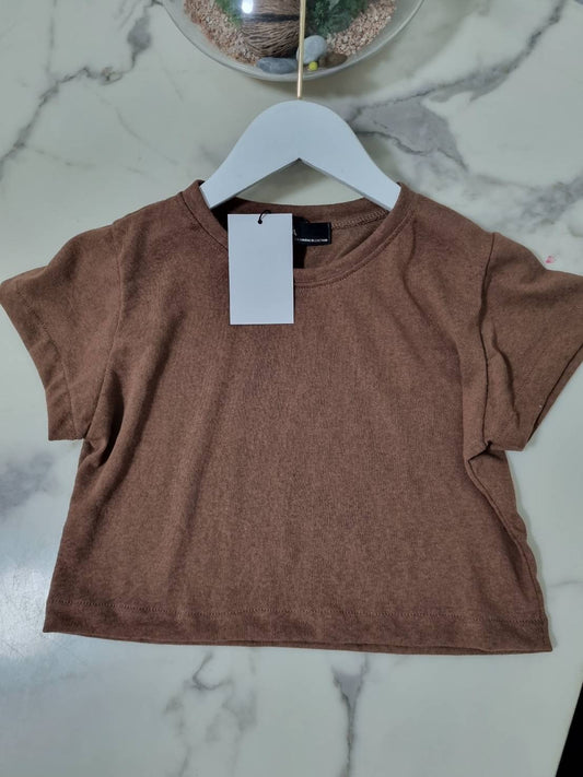 เสื้อครอปเอวลอย แฟชั่นเกาหลี สไตล์วินเทจใส่สบาย