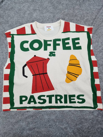 เสื้อครอปแฟชั่น Coffee PASTRIES   ลายกาแฟขนมปังสไตล์เกาหลี (สำเนา)