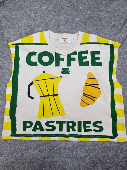 เสื้อครอปแฟชั่น Coffee PASTRIES   ลายกาแฟขนมปังสไตล์เกาหลี (สำเนา)